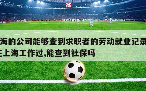 上海的公司能够查到求职者的劳动就业记录吗,在上海工作过,能查到社保吗