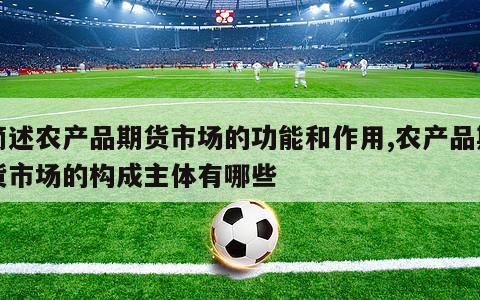 简述农产品期货市场的功能和作用,农产品期货市场的构成主体有哪些